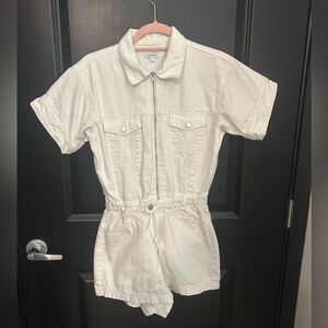 WeWoreWhat Cream Denim Romper